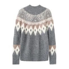 3Pcs Womens Winter Knit Jacquard Sweater