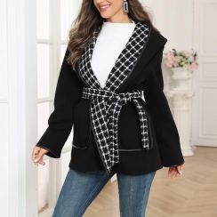 2Pcs Womens Hooded Loose Short Jacket