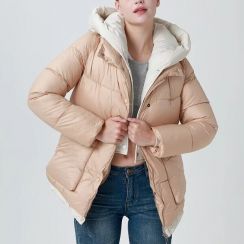Winter Fake Two Piece Womens Cotton Coat