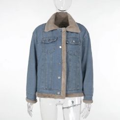 Winter Fleece Thickened Denim Jacket