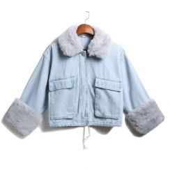 Fashion Womens fleece Winter Denim Jackets
